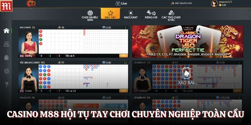 Casino M88 hội tụ tay chơi chuyên nghiệp toàn cầu