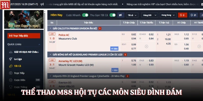 Thể Thao M88 1 Thể thao M88 hội tụ các môn siêu đình đám